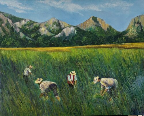 Los arrozales verdes de Carmen Rodriguez, Pintura a la venta en Singulart