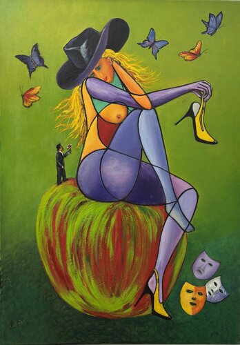 La Mujer mariposa by Carmen Rodriguez, Painting for Sale on Singulart