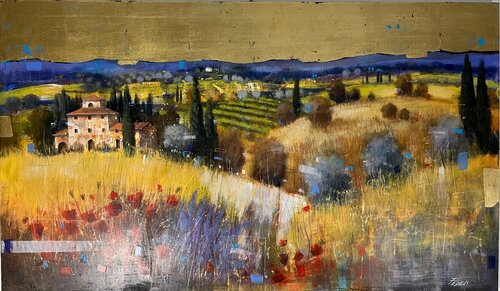 Campi di grano maturo par Paolo Fedeli, Peinture en vente sur Singulart