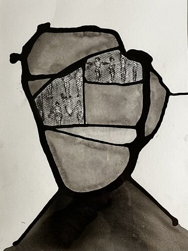 HEAD#XS068 van luigi bellinzoni, Werk op papier te koop op Singulart