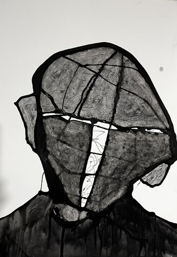 HEAD#M003 de luigi bellinzoni, Obra en papel a la venta en Singulart