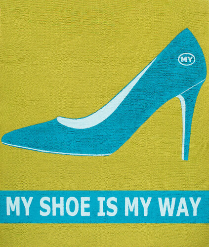 MY SHOE IS MY WAY van ART-WOOL Angela Osman + Martin Brauner, Schilderij te koop op Singulart