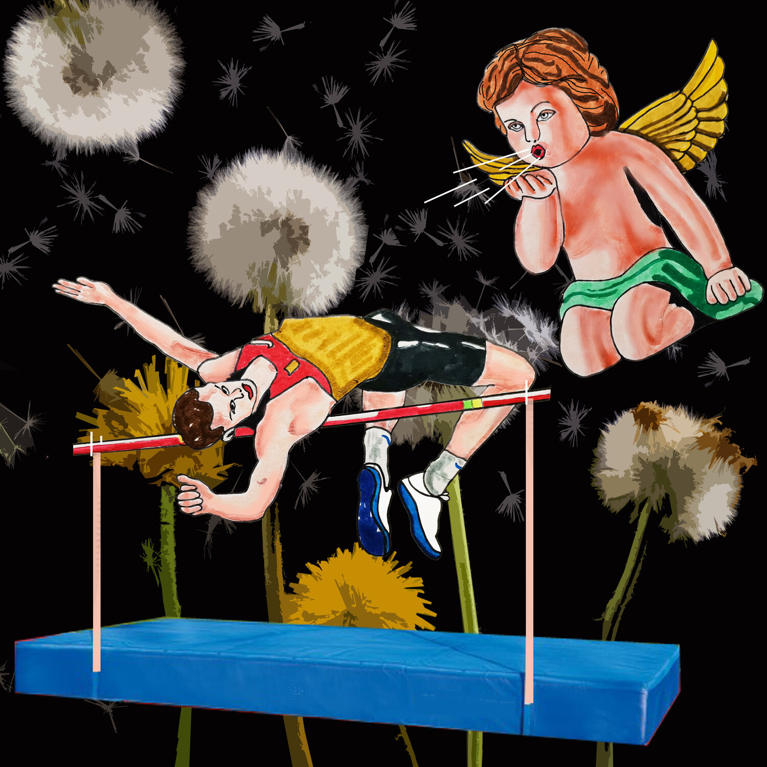 THE ANGEL JUMP ART-WOOL Angela Osman + Martin Brauner Druck zu verkaufen