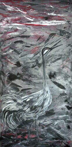 Kraniche I di Britta Kaping, Pittura in vendita su Singulart