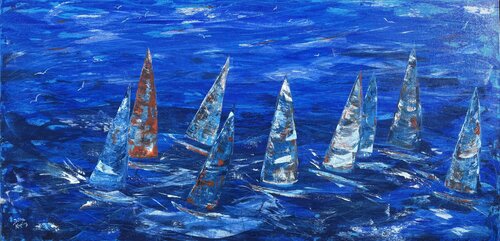 Regatta in Blue di Britta Kaping, Pittura in vendita su Singulart