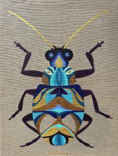 Art nouveau caeruleo-caput / Art Nouveau Bluehead van SAN STARLING, Schilderij te koop op Singulart