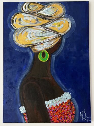 Perfil dorado by Miren Fernandez Florencio, Painting for Sale on Singulart