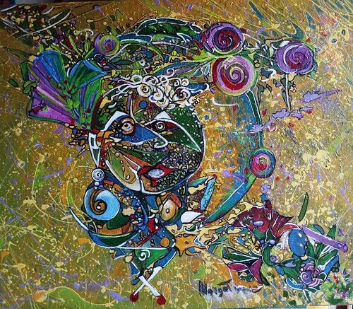 "FIORITURA SELVAGGIA"-Flor Selvagem van MARGHERITA BELLIPANNI (Margot), Schilderij te koop op Singulart
