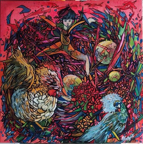 "MECCANICA DELL'INFINITO"-Mechanics of infinity van MARGHERITA BELLIPANNI (Margot), Schilderij te koop op Singulart