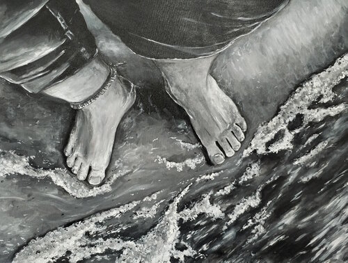 Wenn Wellen meine Zehen berühren by Ricardo Schwarz, Painting for Sale on Singulart