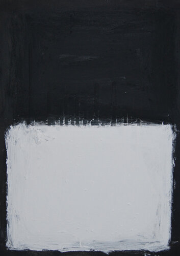 Quadrat Blanc Sobre Fons Negre van Carlos Villena, Schilderij te koop op Singulart