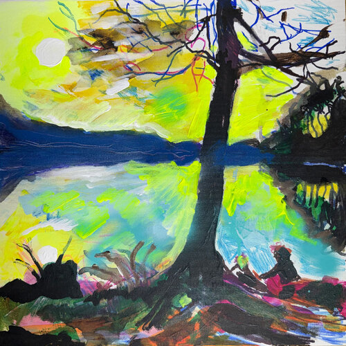 Doppelte Sonne über dem Kochelsee by Martin Thomas, Painting for Sale on Singulart