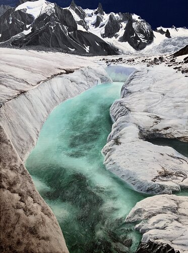 Coup de chaud sur la Mer de Glace by Patrick Egger, 絵画 for Sale on Singulart
