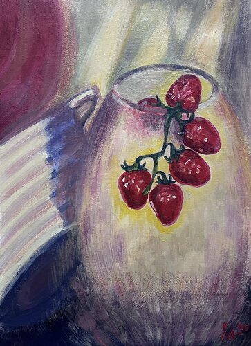 Cherry tomatoes di Maria Shtypuliak, Pittura in vendita su Singulart