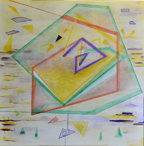 Fleur Géométrique by Patrick Kessler, 絵画 for Sale on Singulart
