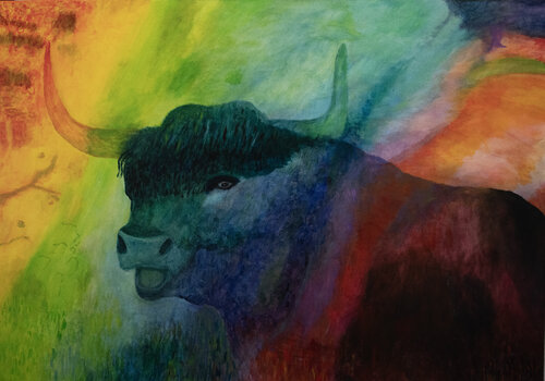 Light and Bull by Patrick Kessler, 絵画 for Sale on Singulart