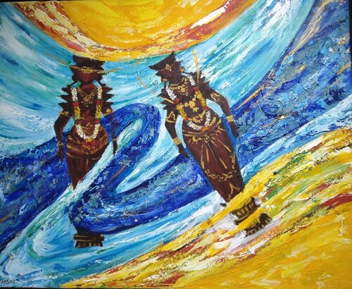 Allegory of Love — Happy Union di Dakshayani Lingamoorthy, Pittura in vendita su Singulart