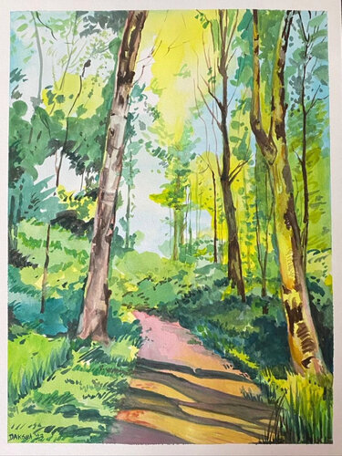 In the woods 1 par Dakshayani Lingamoorthy, Peinture en vente sur Singulart