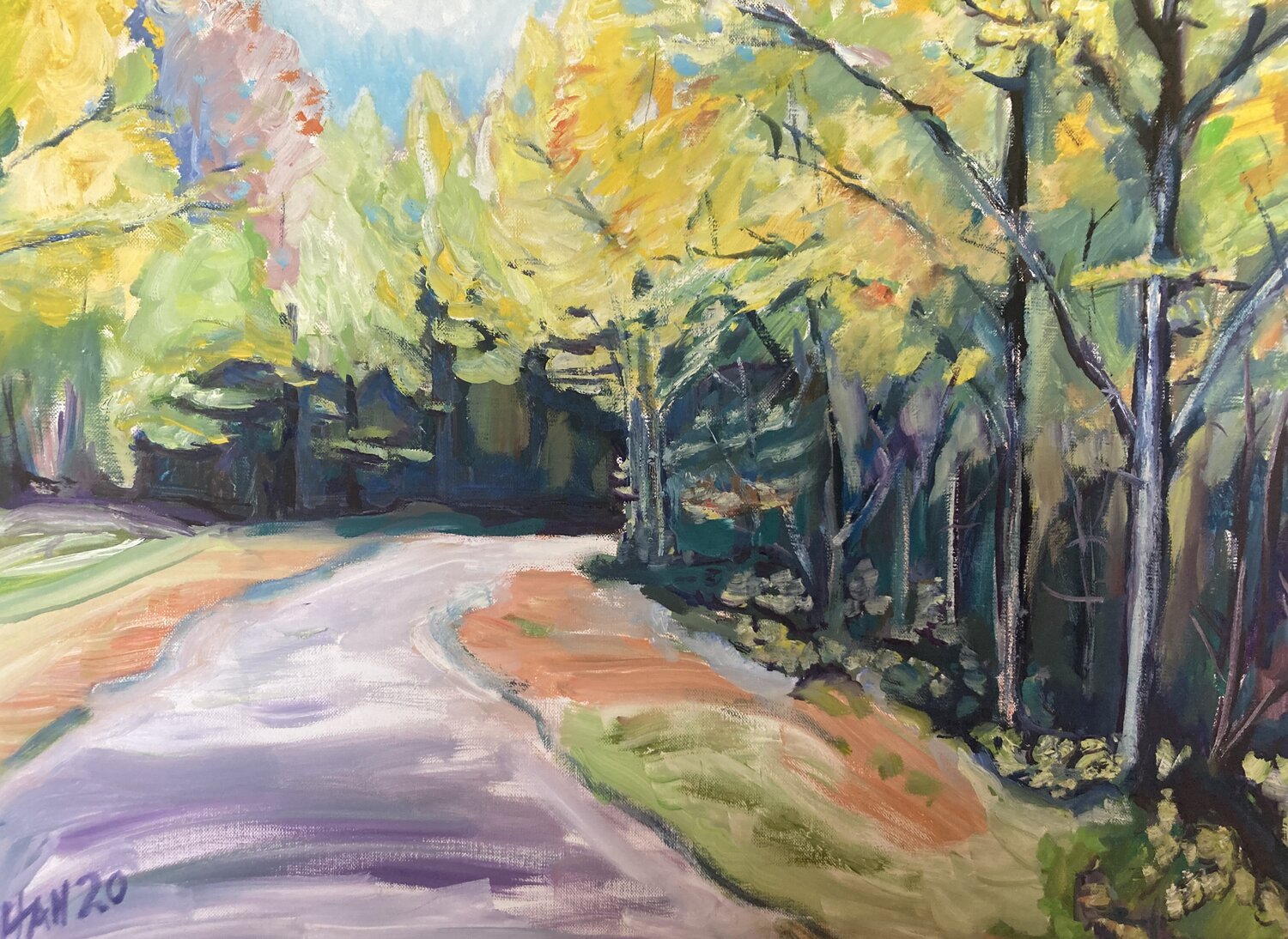 Indian Summer in Savigny Heiner Handschin Pintura original en venta