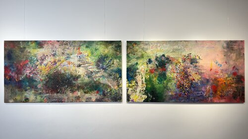 Behind the Glass Game No. 1 van Michael Ploederl, Schilderij te koop op Singulart