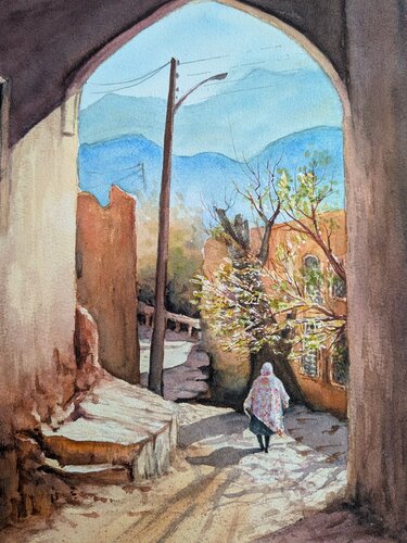 Spring in the village de Fatemeh Kazemeyni, Pintura a la venta en Singulart