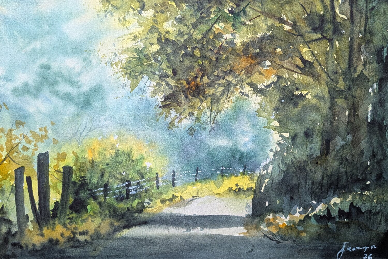 A quiet summer day Fatemeh Kazemeyni Pintura original en venta
