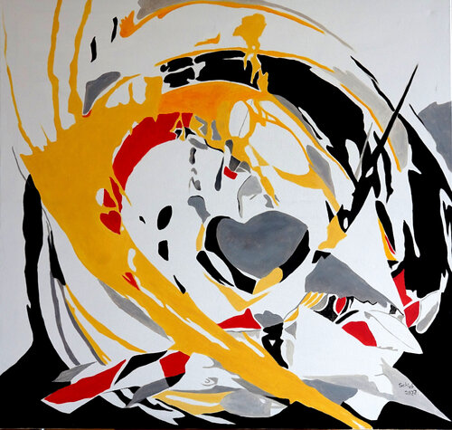 Graues Herz de Margit Schick, Pintura a la venta en Singulart