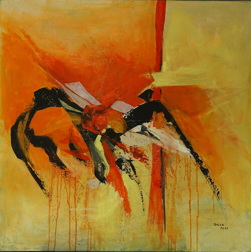 Rotkopfvogel de Margit Schick, Pintura a la venta en Singulart