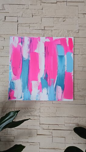 pink & turquoise van Ariane Fischer, Schilderij te koop op Singulart