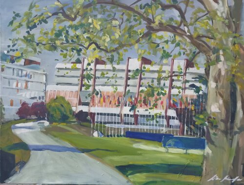 Europarat, Straßburg by Lisa Schoefer, Painting for Sale on Singulart