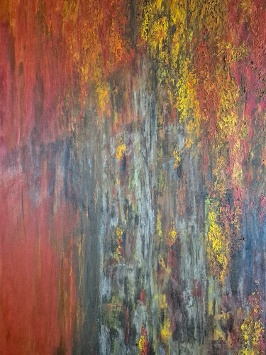 Burning barn by Julia Gust - Trybuś Grzegorz Gust, Painting for Sale on Singulart