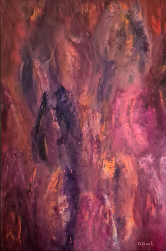 Ogniste tulipany - Fiery tulips van Julia Gust - Trybuś Grzegorz Gust, Schilderij te koop op Singulart