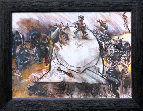 "At the Womb of the image"- "Im Bauch des Bildes" © by Erik v. Brandt, デッサン for Sale on Singulart
