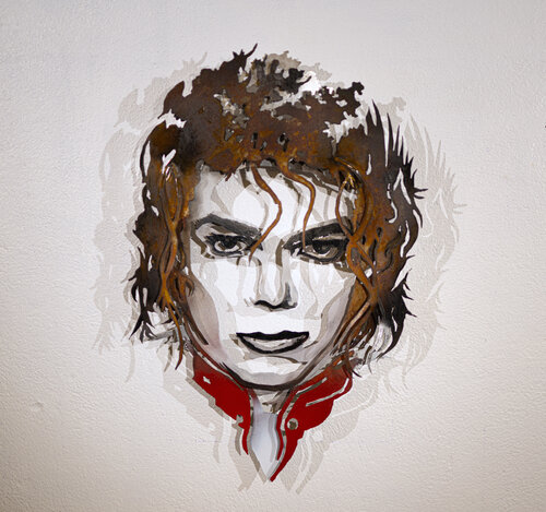 Michael Jackson - Metal portrait by Frédéric Daty, 雕塑 for Sale on Singulart