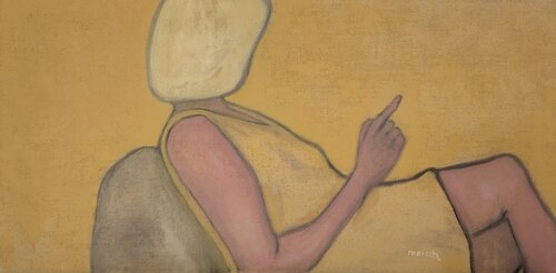 Frau mit gelbem Kleid von Peter Maisch, Malerei kaufen auf Singulart