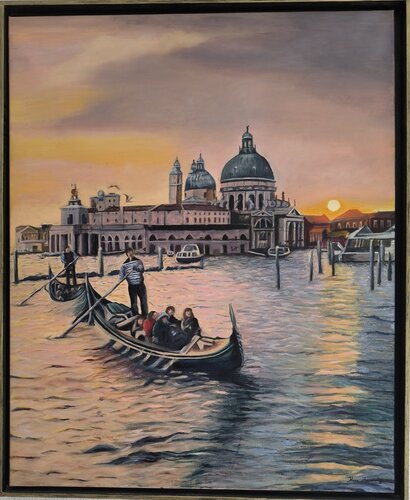 Puesta de sol en Venecia van Rosa María Fernández, Schilderij te koop op Singulart