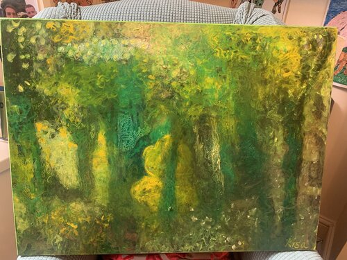 Spaceship in the Forest von sue (kisa) Gallaugher, Malerei kaufen auf Singulart