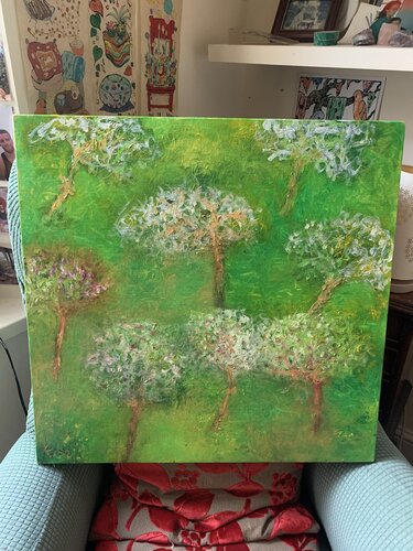 Little Orchard Blossom Trees von sue (kisa) Gallaugher, Malerei kaufen auf Singulart