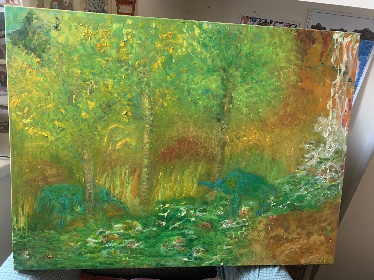 The Elephants Kisa Gallaugher Pintura original en venta