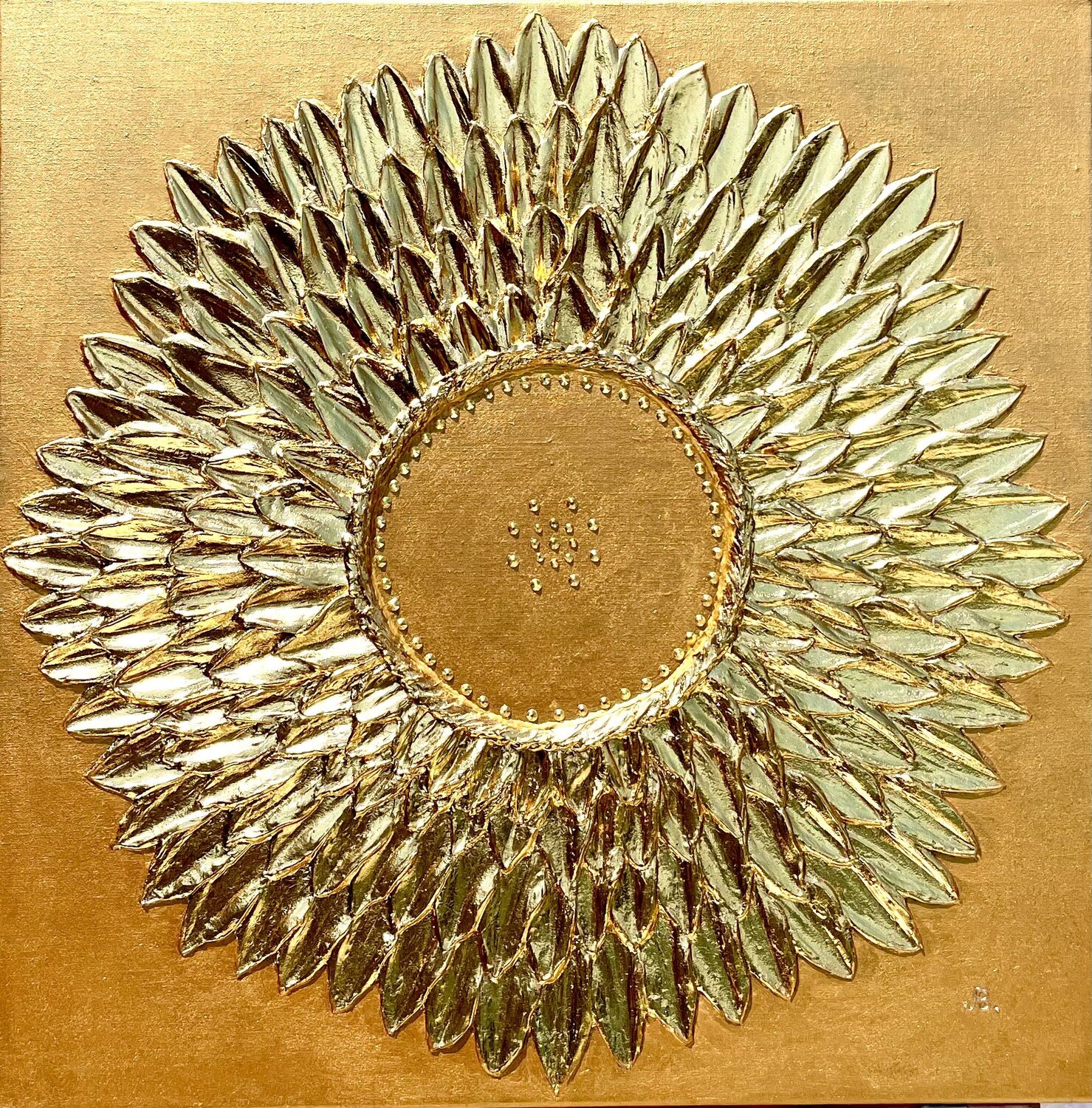 Golden Heart of Silence LIUDMILA ABRAMOVA Originalgemälde zu verkaufen