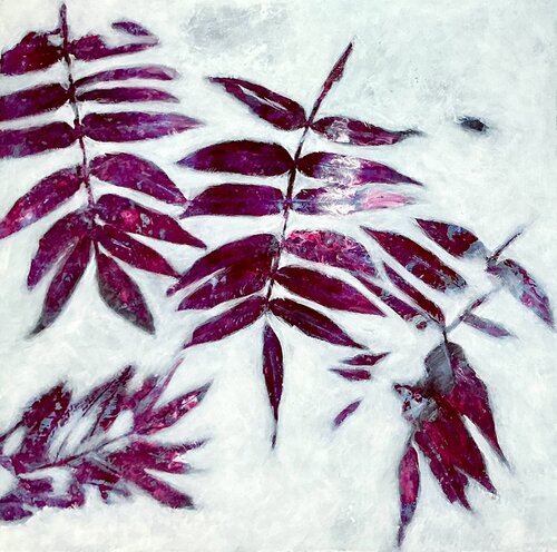 Moment the autumn: purple leaves by Marina Agre, Painting for Sale on Singulart