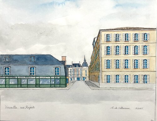 Versailles, France . Le Carré St Louis 18eme siècle von Gwenaël de Villeneuve, Werk auf Papier kaufen auf Singulart