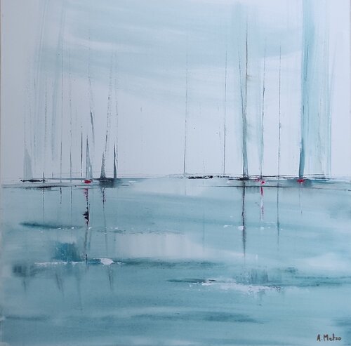 Reflets d'azur van Adeline METRO, Schilderij te koop op Singulart