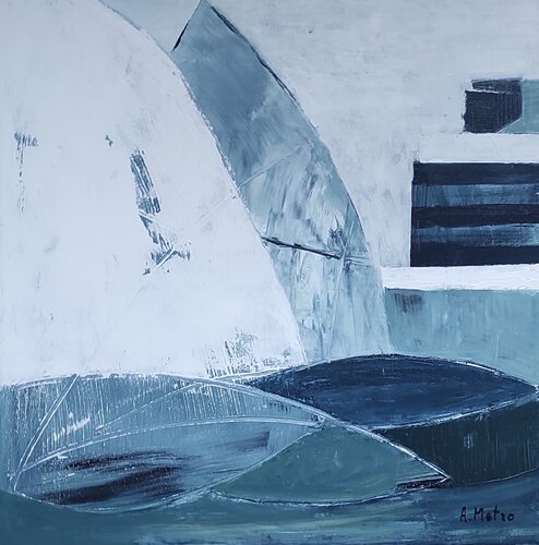 Voiles et voiliers van Adeline METRO, Schilderij te koop op Singulart