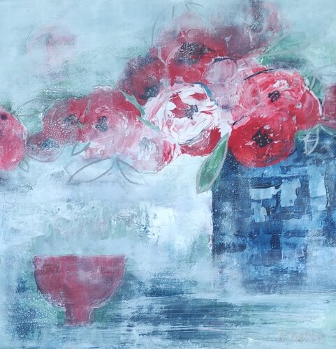 Clair obscur sur les fleurs di Adeline METRO, Pittura in vendita su Singulart