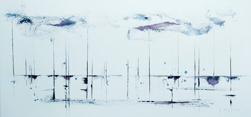 Soleil couchant sur le port de Adeline METRO, Pintura a la venta en Singulart