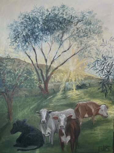 Pasture at Sundown by Johanna Furst, Painting for Sale on Singulart