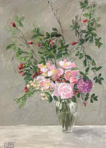 Roses and Red Berries von Johanna Furst, Werk auf Papier kaufen auf Singulart