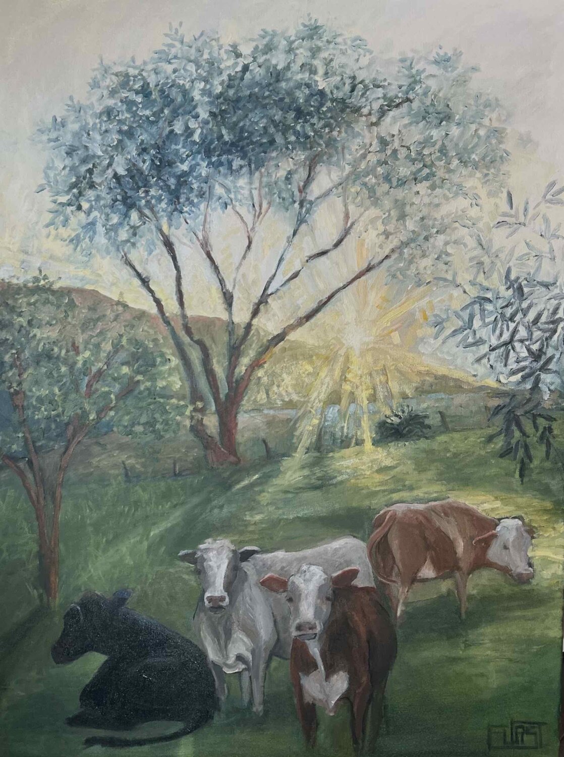 Pasture at Sundown Johanna Furst Original painting for sale