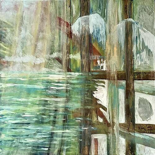 Dedans, dehors, mer, montagne...Peut-être by Sandra Bédu, 회화 for Sale on Singulart